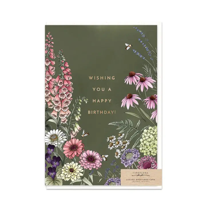 Typofloral Greeting Cards