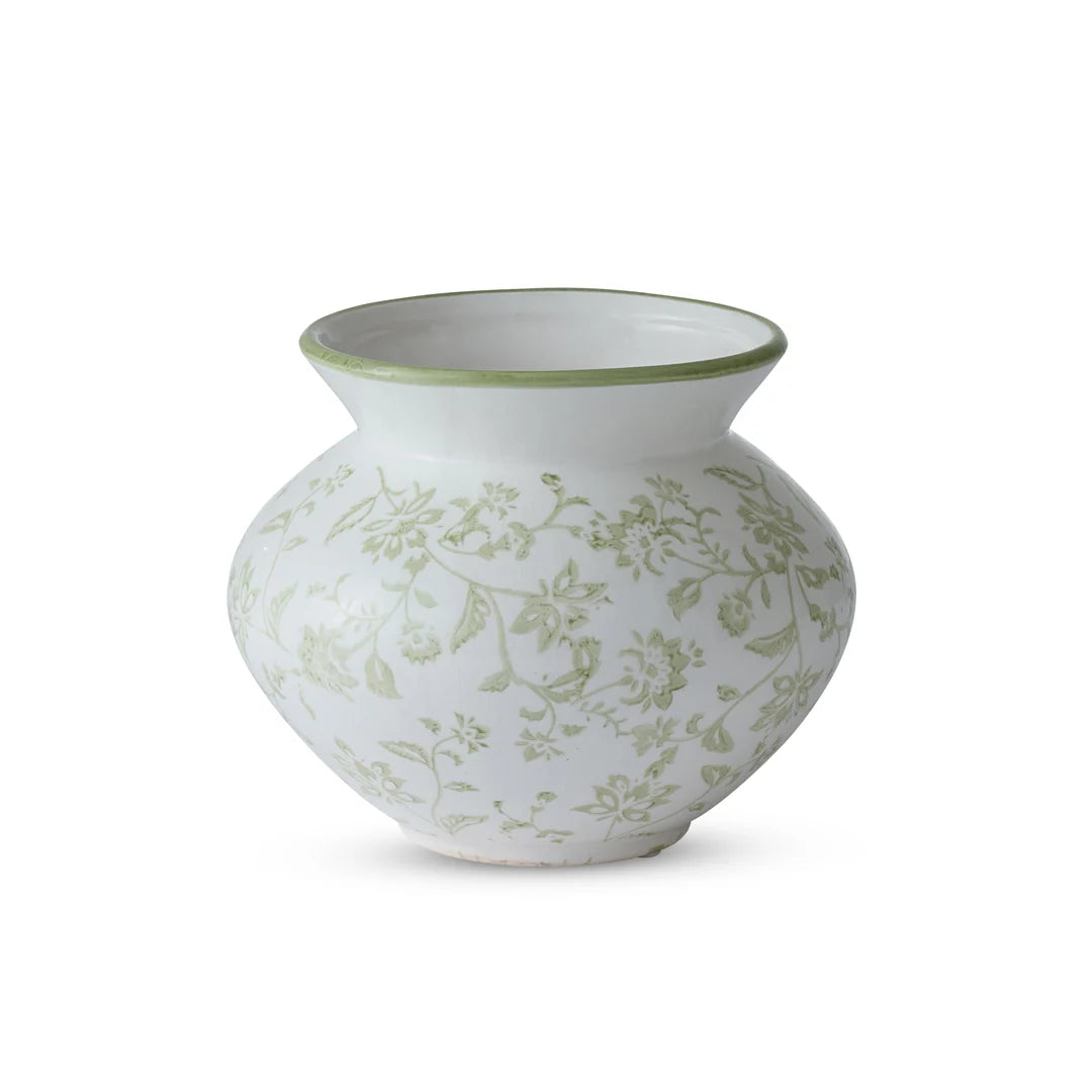 Green Stamped Vase