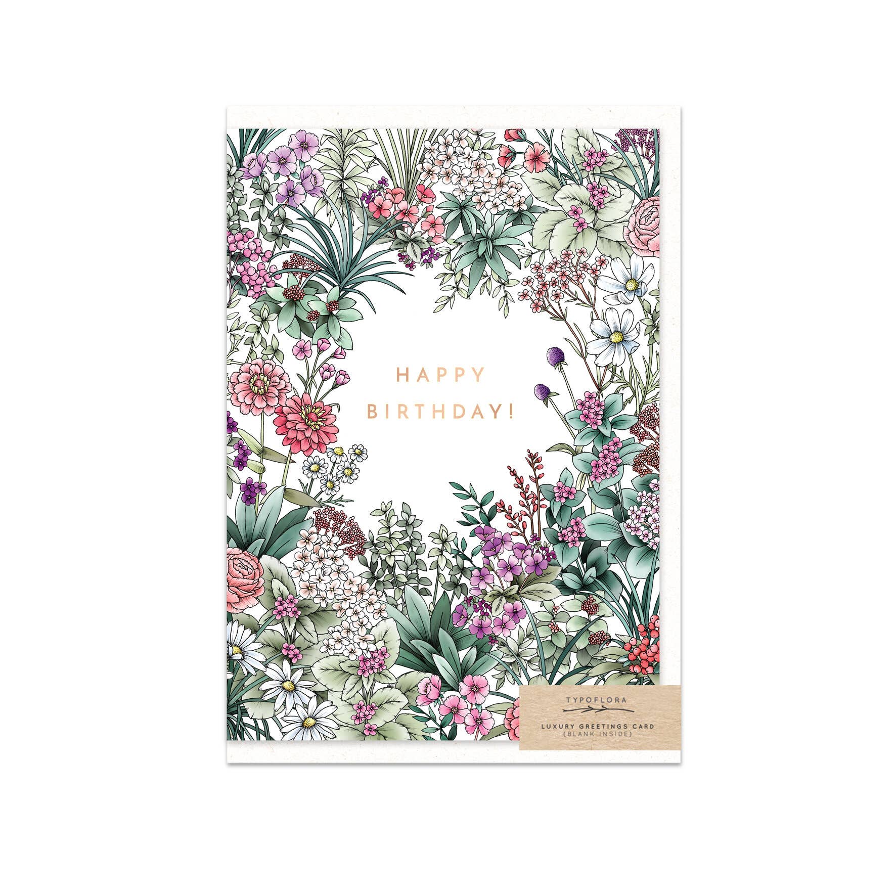 Typo Floral Greeting Card