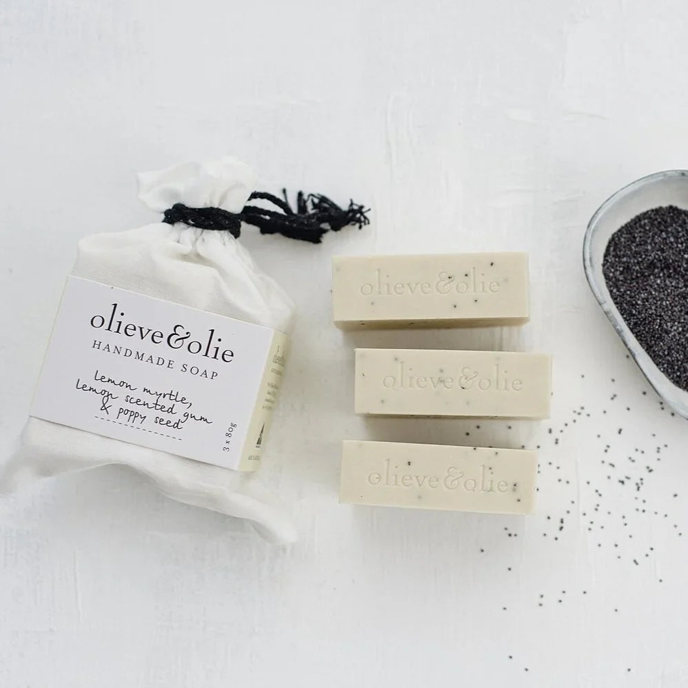 Olieve Hand Made Bar Soap - Lemon Myrtle &amp; Poppy Seed
